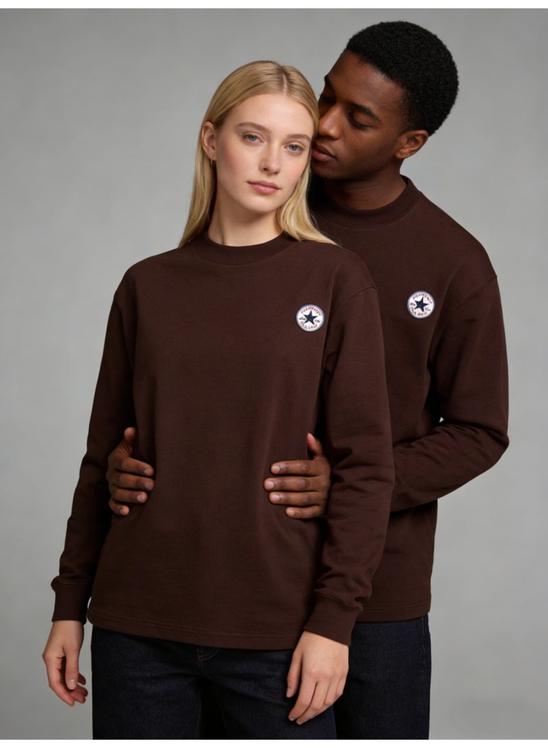 CONVERSE loose casual long-sleeved round neck T-shirt-suitable for both men and women, cotton sports shirt with logo, casual and fashionable street clothes in China. - Image 5